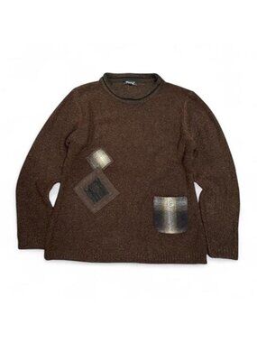 Vintage Papa Patchwork Pocket Plaid Sweater